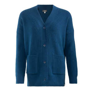 LIVING CRAFTS – Damen Strickjacke – Blau (65% Bio-Baumwolle; 35% Bio-Wolle), Nachhaltige Mode, Bio Bekleidung