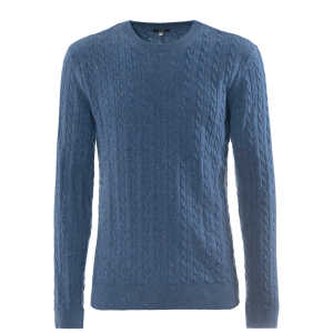 LIVING CRAFTS – Herren Pullover – Blau (100% Bio-Wolle), Nachhaltige Mode, Bio Bekleidung