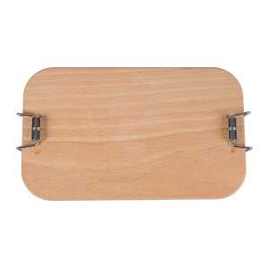 Lunchbox “2in1” aus Weißblech mit Buchenholzdeckel