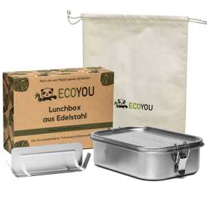 Lunchbox EcoYou – auslaufsichere Brotdose aus Edelstahl 800 oder 1200 ml
