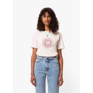 Nudie Jeans T-Shirt für Frauen – Embroidery Sun – Offwhite