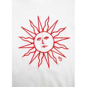Nudie Jeans T-Shirt für Frauen – Embroidery Sun – Offwhite