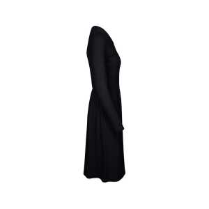 ORGANICATION Bio-Damen-Langarm-Kleid mit Rundhalsausschnitt, knielang, black, Gr. M