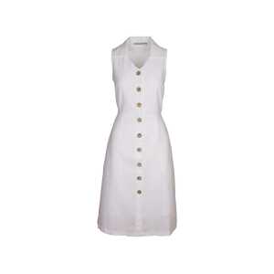 ORGANICATION Bio-Damen-Midi-Kleid mit Kragen white, Gr. S