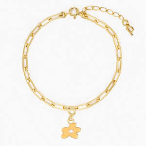 Paeoni Colors Armband mit Blumen-Anhänger aus 18k Gold Vermeil, 925 Sterling Silber