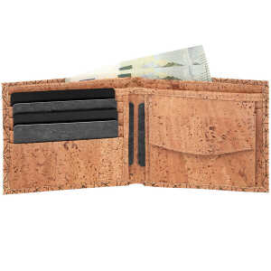 Simaru Herren Geldbörse aus Kork mit RFID-Schutz, wasserfestes Portemonnaie