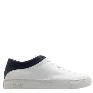 Sneaker aus Leder “nat-2 Sleek Low white navy” in weiß und blau
