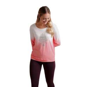 The Spirit of OM Yoga Langarm-Shirt ‘Shakti’ flamingo/weiß