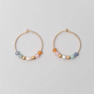 fejn jewelry Ohrringe ‘summer pearl’ mit Süsswasserperlen und Halbedelsteine