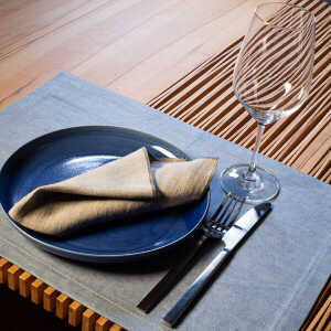 nahtur-design Tischset aus 100% Leinen, Leinendenim