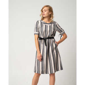 Alma & Lovis Streifen-Kleid aus Leinen und Tencel | Shadow Dress