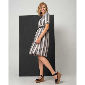 Alma & Lovis Streifen-Kleid aus Leinen und Tencel | Shadow Dress