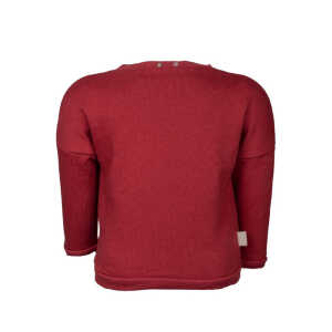 CORA happywear Baby Sweater Pullover “Suli” aus Buchenholz bordeaux mit Druck