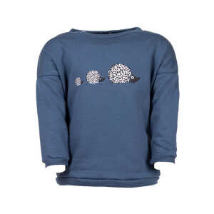 CORA happywear Baby Sweatshirt “Suli” aus Bio-Baumwolle | blau mit Druck