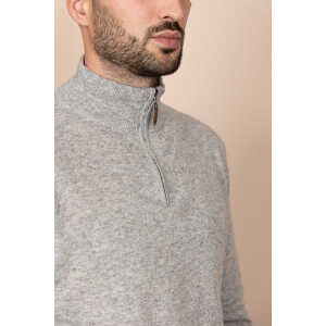 De IONESCU MONOR Herren-Wollpullover – Pullover mit halbem Reißverschluss – Frühlingspullover