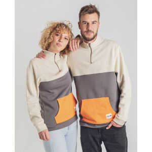 Degree Clothing Unisex Sweatshirt aus Bio-Baumwolle – Yetisweat – sand/dunkelgrau