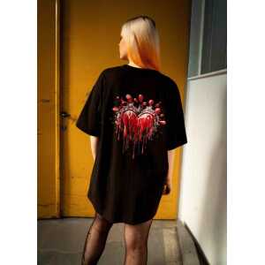JustdePressed Clothing Fighting Heart – heavy T-Shirt 240 GSM