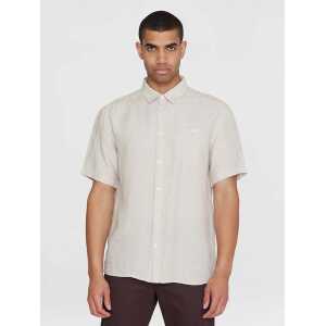 KnowledgeCotton Apparel Hemd – Regular Linen Short Sleeve Shirt – aus 100% Leinen