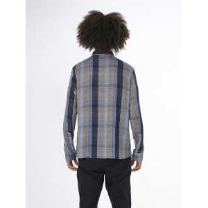 KnowledgeCotton Apparel Hemd kariert – Relaxed double layer striped shirt – aus Bio-Baumwolle