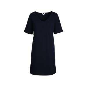MELA Bio-Damen-Midi-Kleid “JANITRA” mit V-Ausschnitt, navy, Gr. S