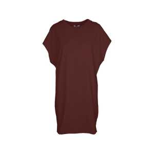 MELA Bio-Damen-T-Shirt-Kleid “SUNEA” mit Rundhalsausschnitt, bitter choc, Gr. S