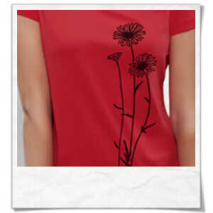 Picopoc Blumen T-Shirt in rot für Frauen