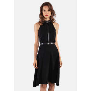 SinWeaver alternative fashion Kurzes Kleid knielang mit abnehmbaren Gürtel Tencel-Lyocel