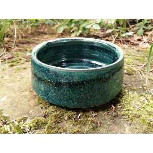 Töpferei am Wald Keramik Futternapf handgemacht – “magic green” – in drei verschiedenen Größen für Katzen & Hunde