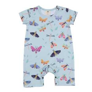 Walkiddy Colorful Butterflies – Baumwolle (Bio) – Blau – Strampler kurz Arm