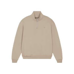 dressgoat Unisex Quater-Zip Pullover/Sweater aus Bio Baumwolle GOATY – beige