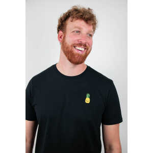 sticknic T-Shirt mit Ananas Motiv gestickt – Minimalistische Stickerei – Auch als Geschenk