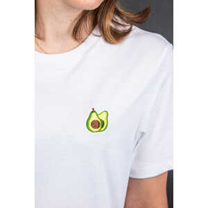 sticknic T-Shirt mit Avocado Motiv gestickt – Minimalistische Stickerei – Auch als Geschenk