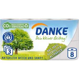56 Rollen Toilettenpapier “Danke” 3-lagig Tissue