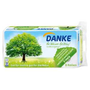 56 Rollen Toilettenpapier “Danke” 3-lagig Tissue