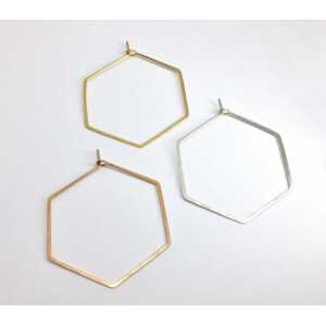 BELLYBIRD Jewellery CREOLEN – Hexagon, gehämmert, S/M/L