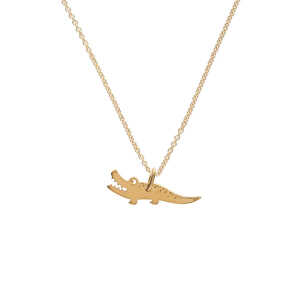 BELLYBIRD Jewellery Kinderkette – kleines Krokodil, Anhänger/ Silber/ Silber vergoldet