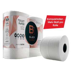 BlackSatino Toilettenpapier 4 x 400 Blatt, 2-lagig