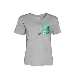 FÄDD Damen T-Shirt Rundhals aus Bio-Baumwolle “Krakenschirm BT” Grau