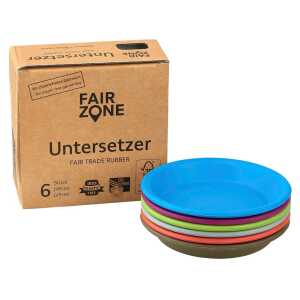 6 Stück, Fair Zone Pflanztopf Untersetzer “Rubipot” medium, colour mix
