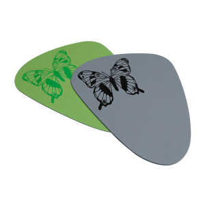HANDGEDRUCKT “Schmetterling-Tagpfauenauge” Mousepad aus Recyclingleder Tropfenform