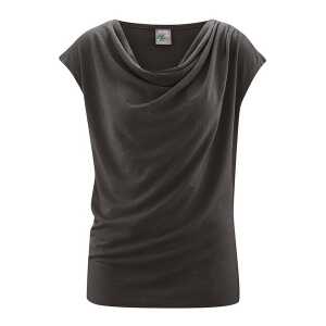 HempAge Damen T-Shirt ohne Arm mit Wasserfallkragen Hanf/Bio-Baumwolle