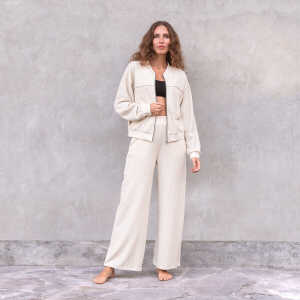 Jaya DAPHNE WAFFLE – Jeans-Loungewear! Weite Hose im Marlene Stil