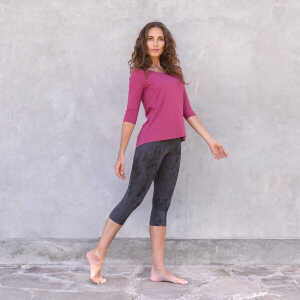 Jaya KELI – Damen – 3/4 Leggings für Yoga und Freizeit aus Biobaumwolle – Snake Print