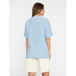 KnowledgeCotton Apparel Kurzarm-Bluse – Baseball linen short sleeve shirt