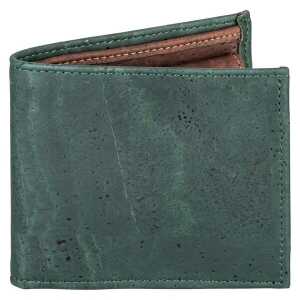 Kork-Deko Geldbeutel aus Kork, dunkelgrün, minimalistisches Portemonnaie