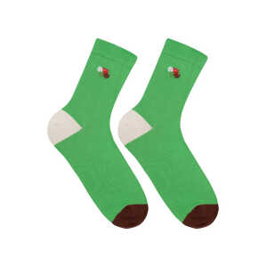 LANIUS Socken mit Stickerei aus Bio-Baumwolle
