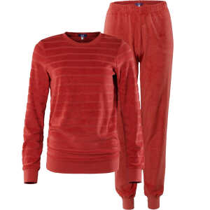 LIVING CRAFTS – Damen Frottee-Schlafanzug – Rot (100% Bio-Baumwolle), Nachhaltige Mode, Bio Bekleidung