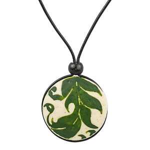Mambu Design Upcycling Halskette – Leaves – Straußeneischmuck
