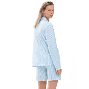 Mey Damen Pyjama Shirt langarm Sleepsation Bio-Baumwolle
