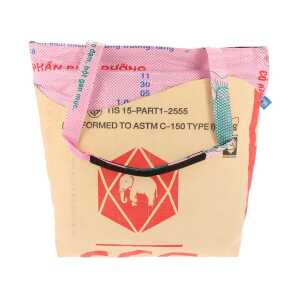 MoreThanHip Reißverschluss Shopper-Tasche aus recyceltem Zementsack – Alley – Elefant